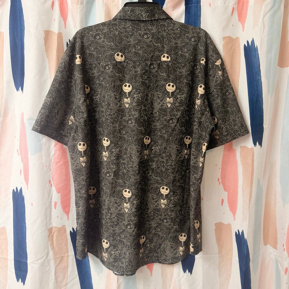 RSVLTS Disney Nightmare Before Christmas Halloween Bone Daddy Button Down Shirt - Picture 12 of 15